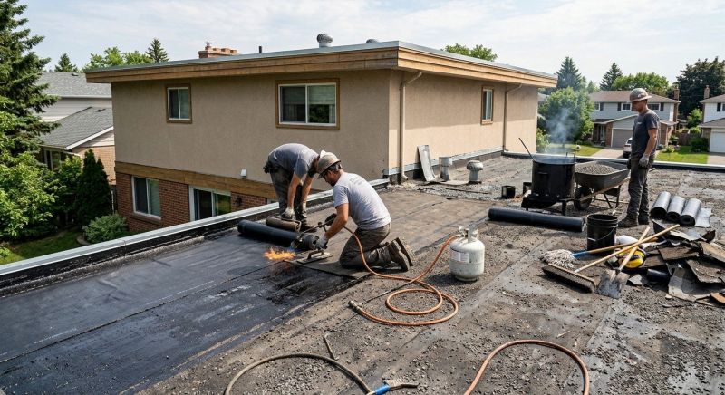 Flat Roof Tar Repair in Morrow County, OH
